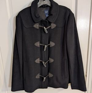 GAP Black Wool Toggle Peacoat Jacket